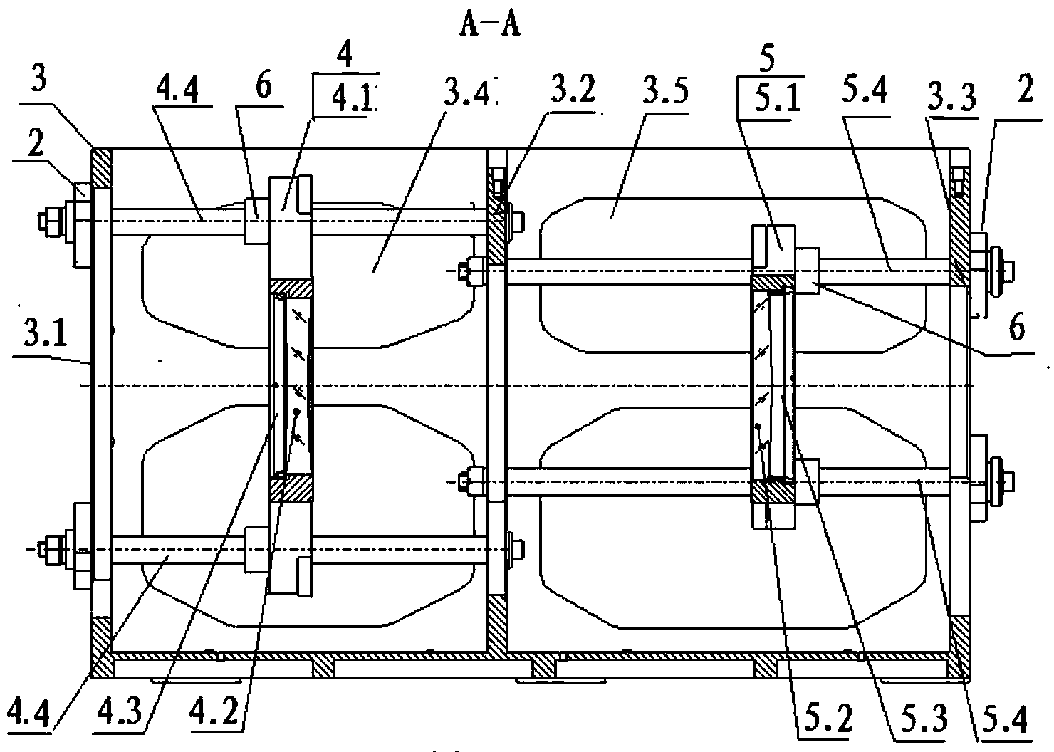 Frame integration type multi-rod guiding continuous zooming device