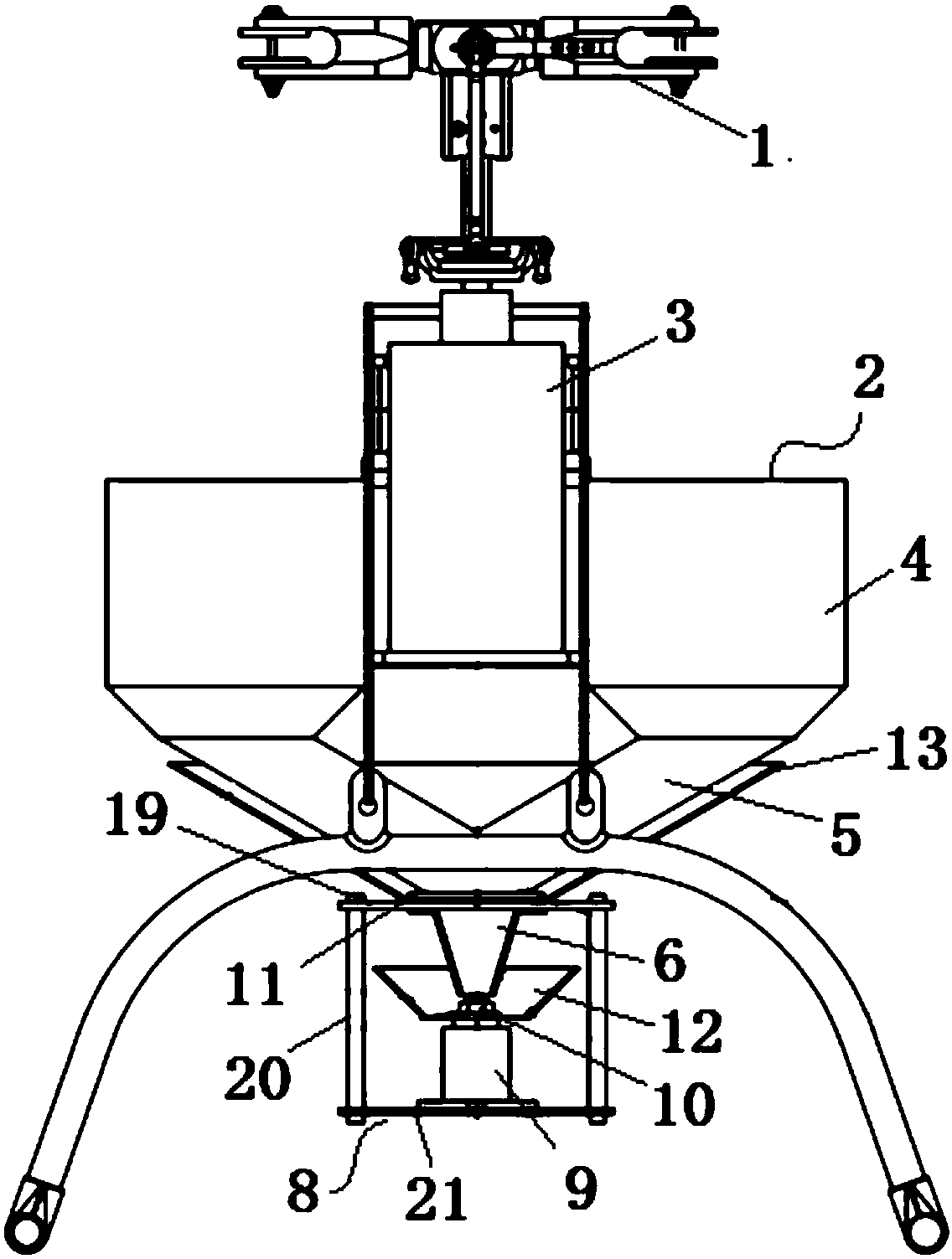 A single-rotor unmanned helicopter for throwing granules