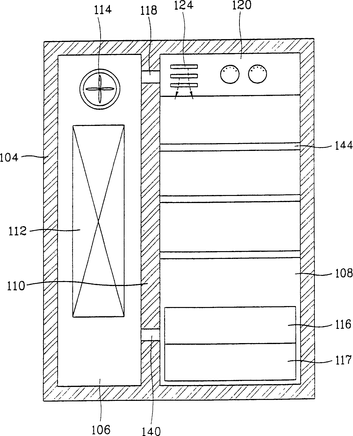 Device for controlling cooling air supply of refrigerator