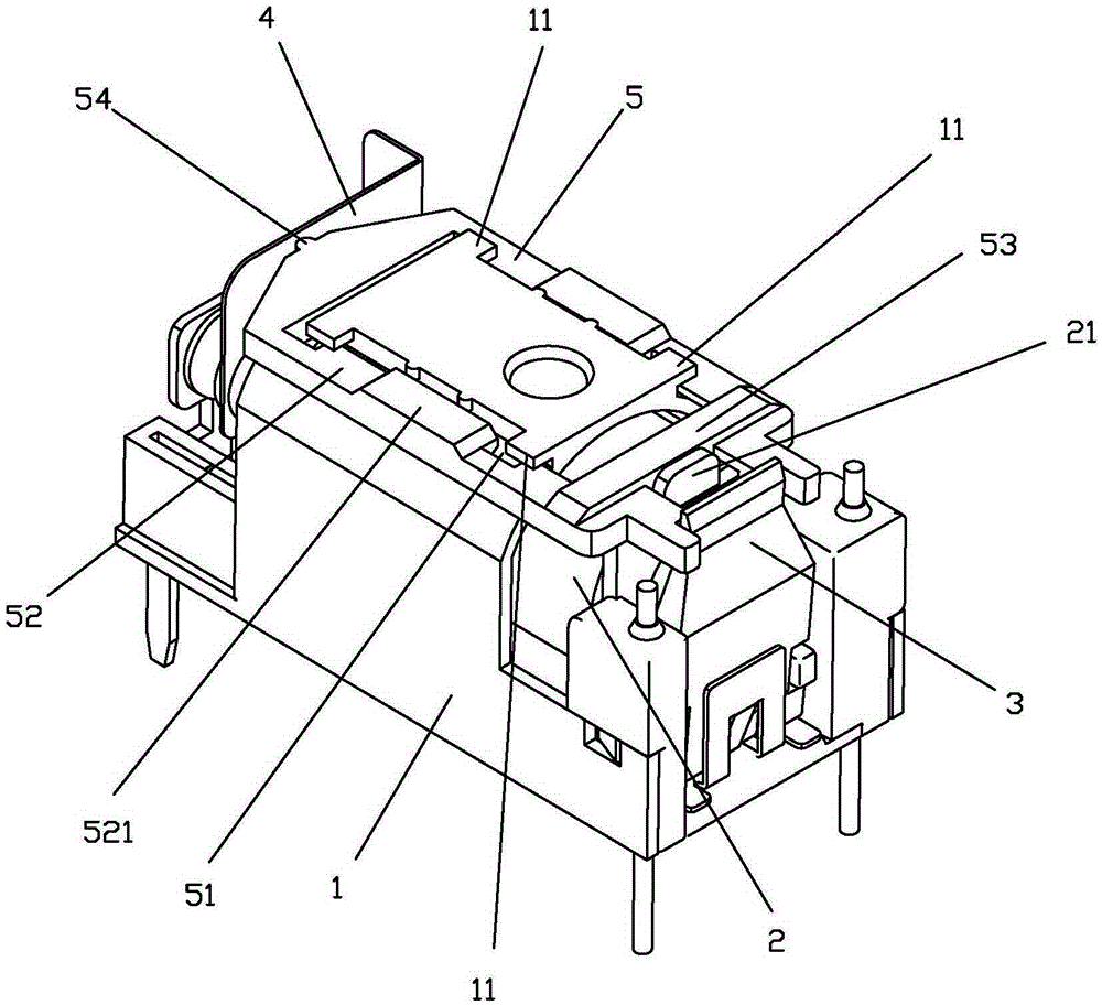 Pushing card chipless assembling electromagnetic relay and assembling method thereof