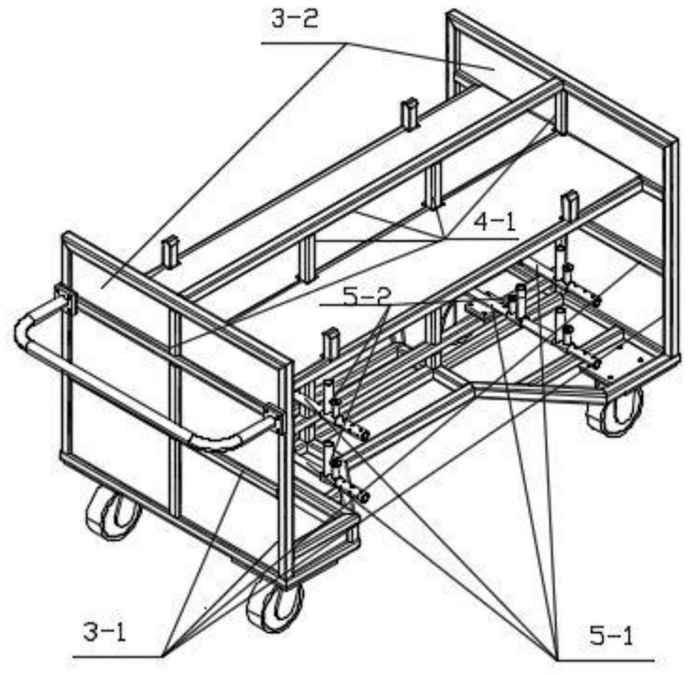 Flexible hand-pushed skip car with gluing table