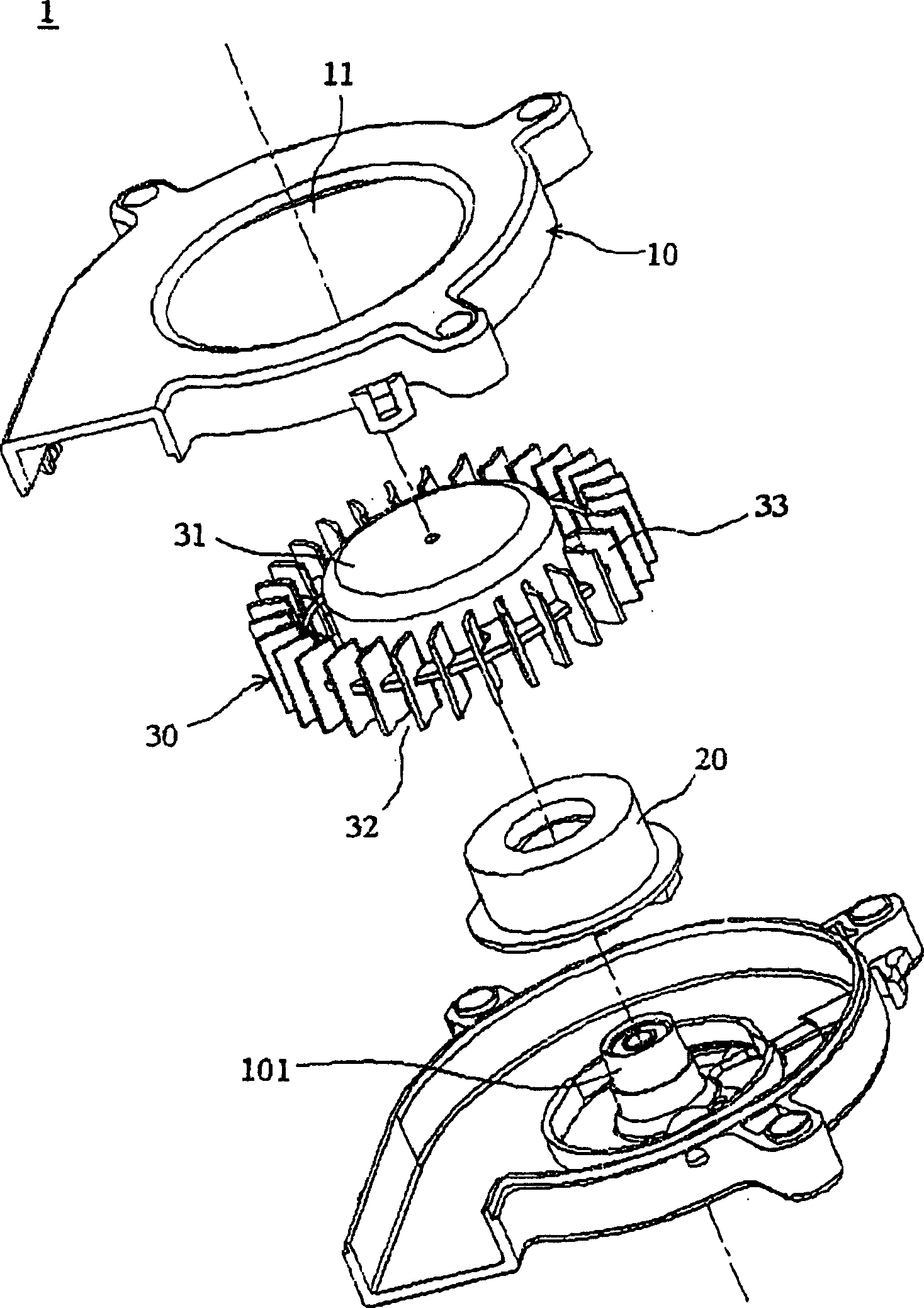 Centrifugal fan and its frame structure