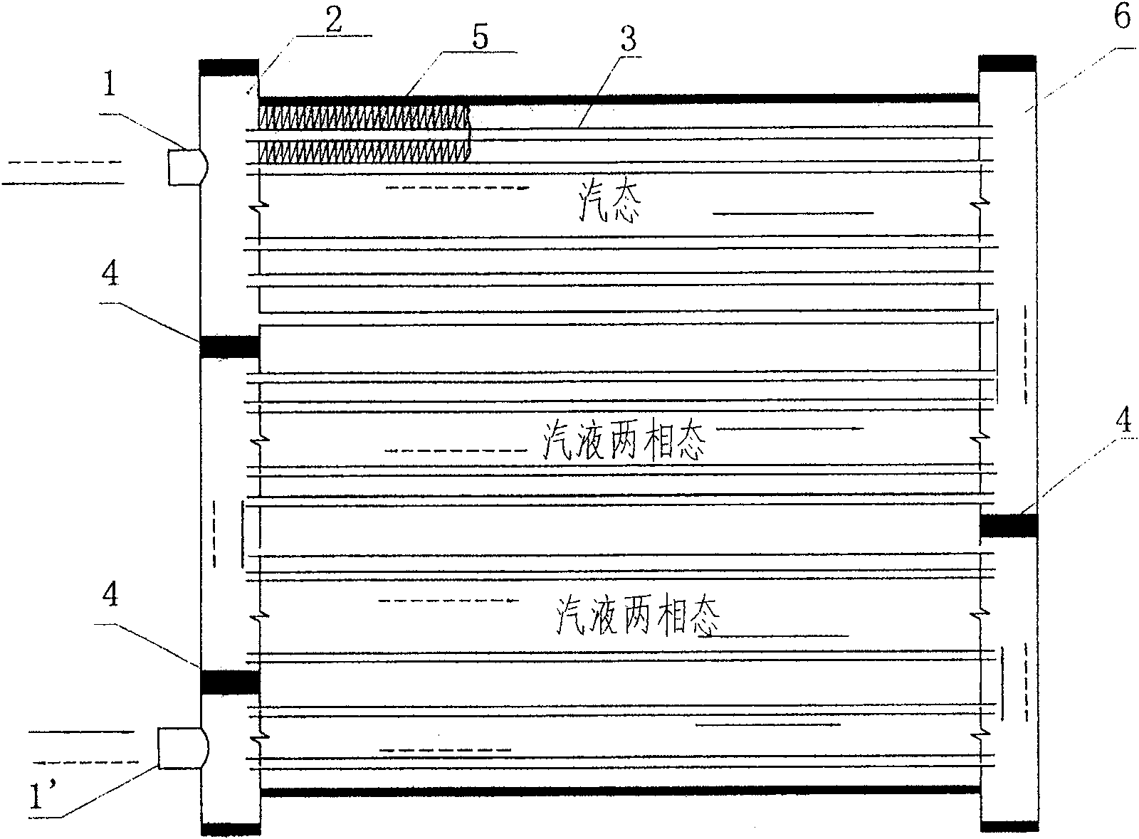 Parallel flow type heat converter