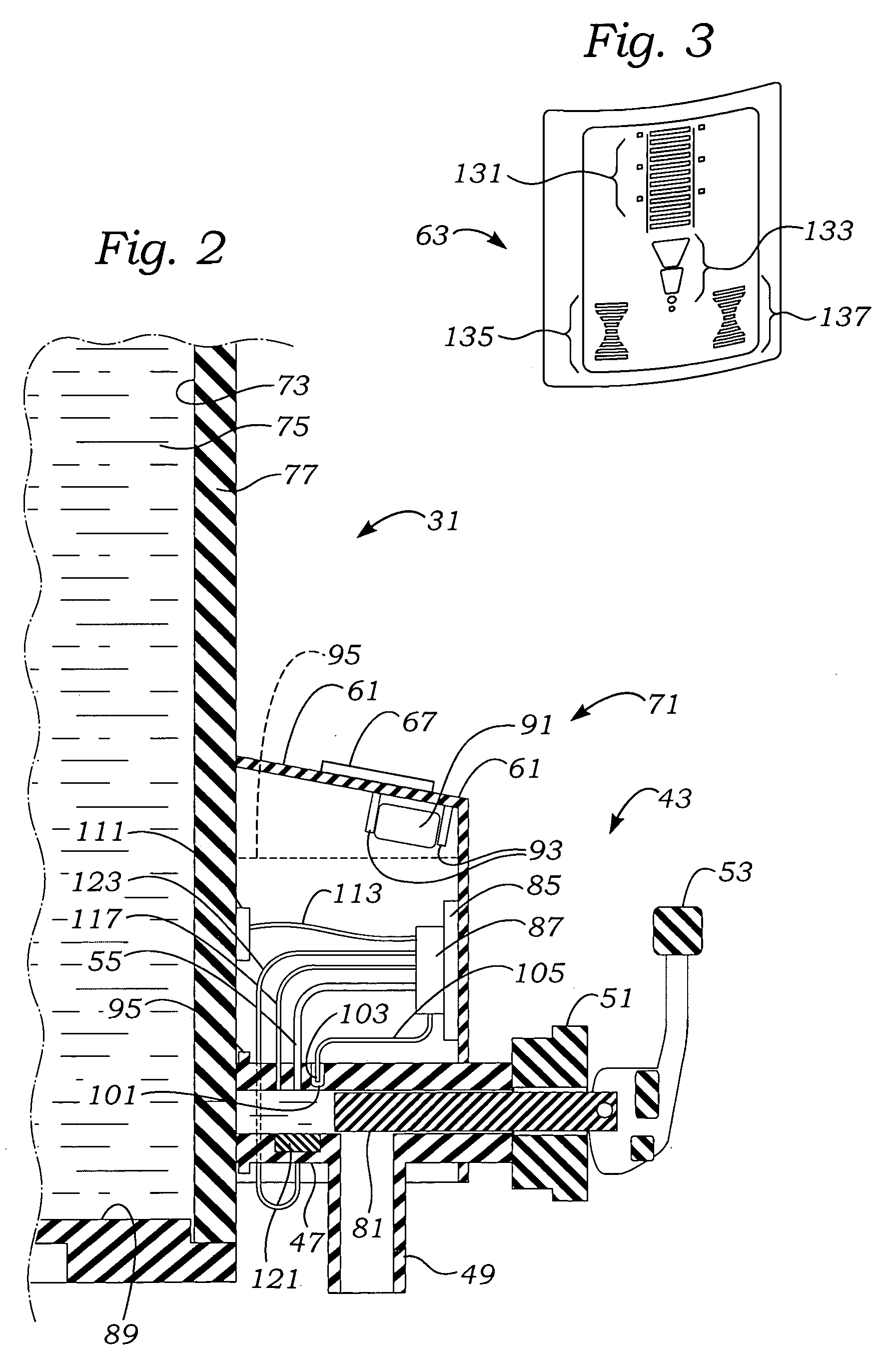 Automated level indicator for liquids container