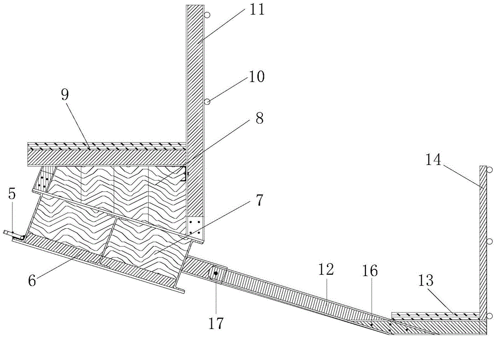 A continuous and rapid pouring formwork system and construction method for long slope slope protection concrete