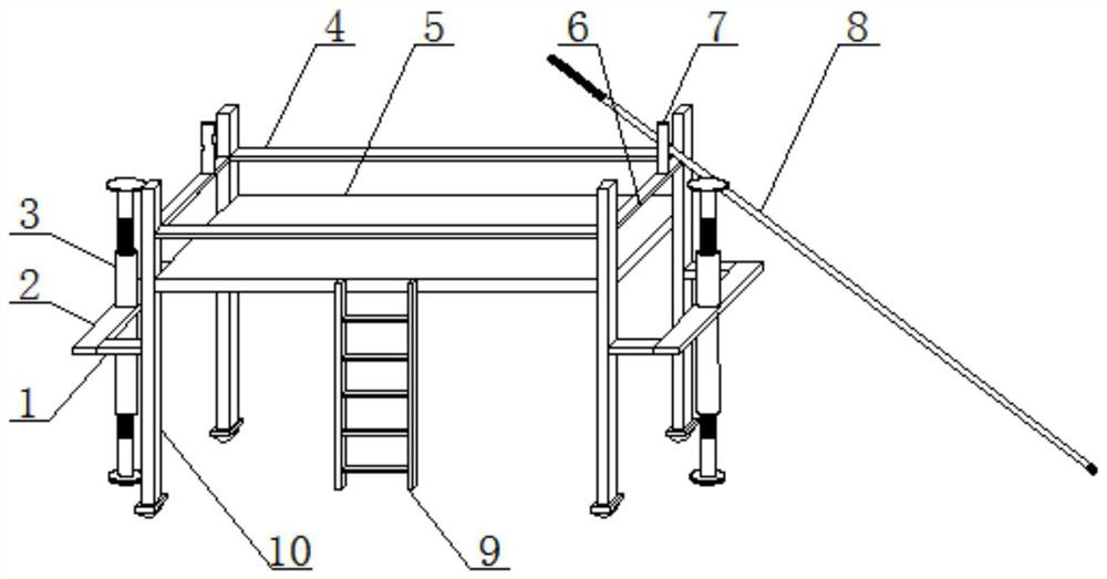 Construction supporting frame for building construction