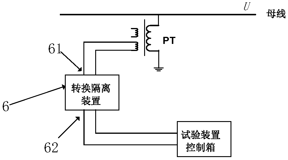 A same-frequency and same-phase withstand voltage test device with safe sampling signals