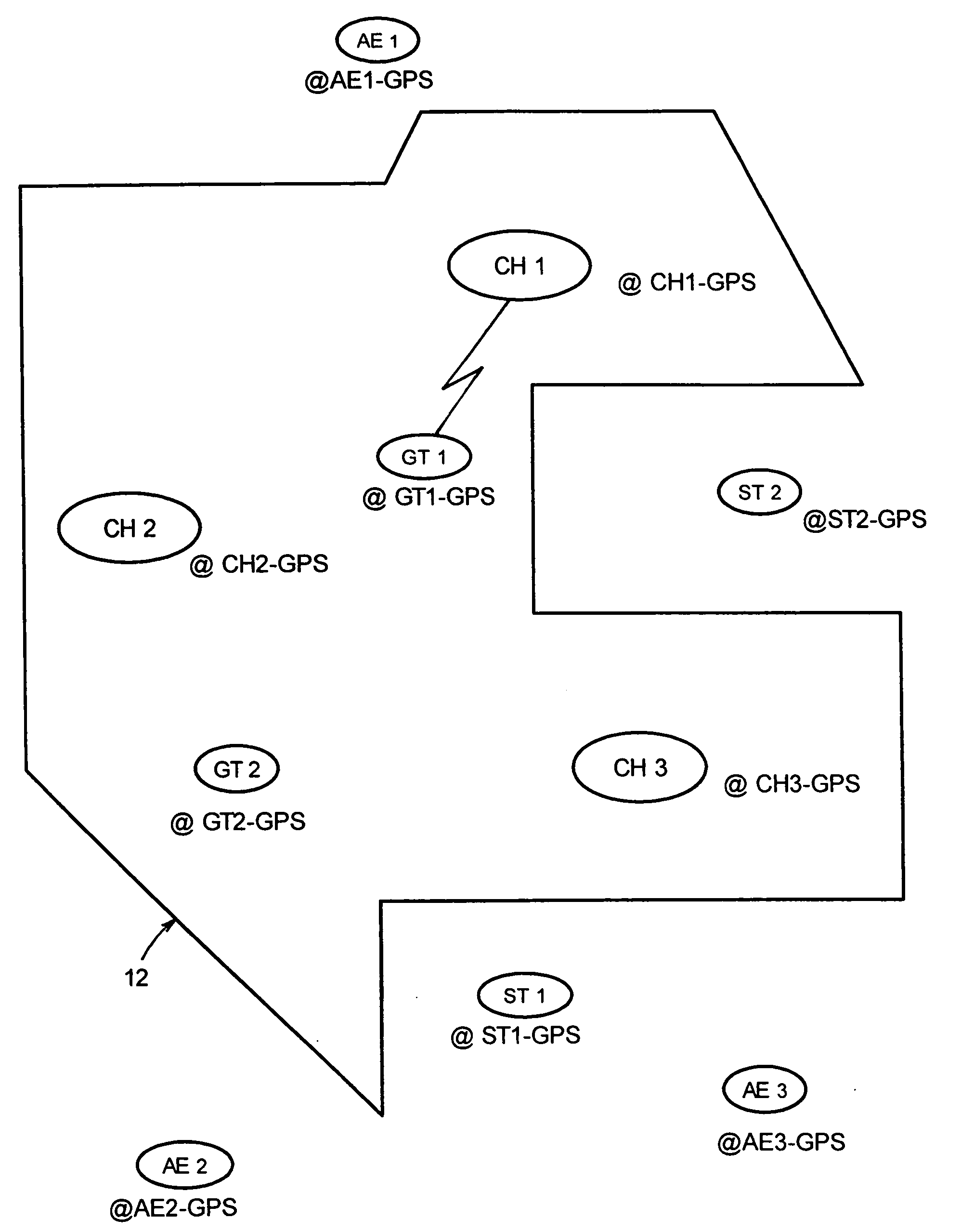 System and method employing short range communications for interactively coordinating unloading operations between a harvester and a grain transport