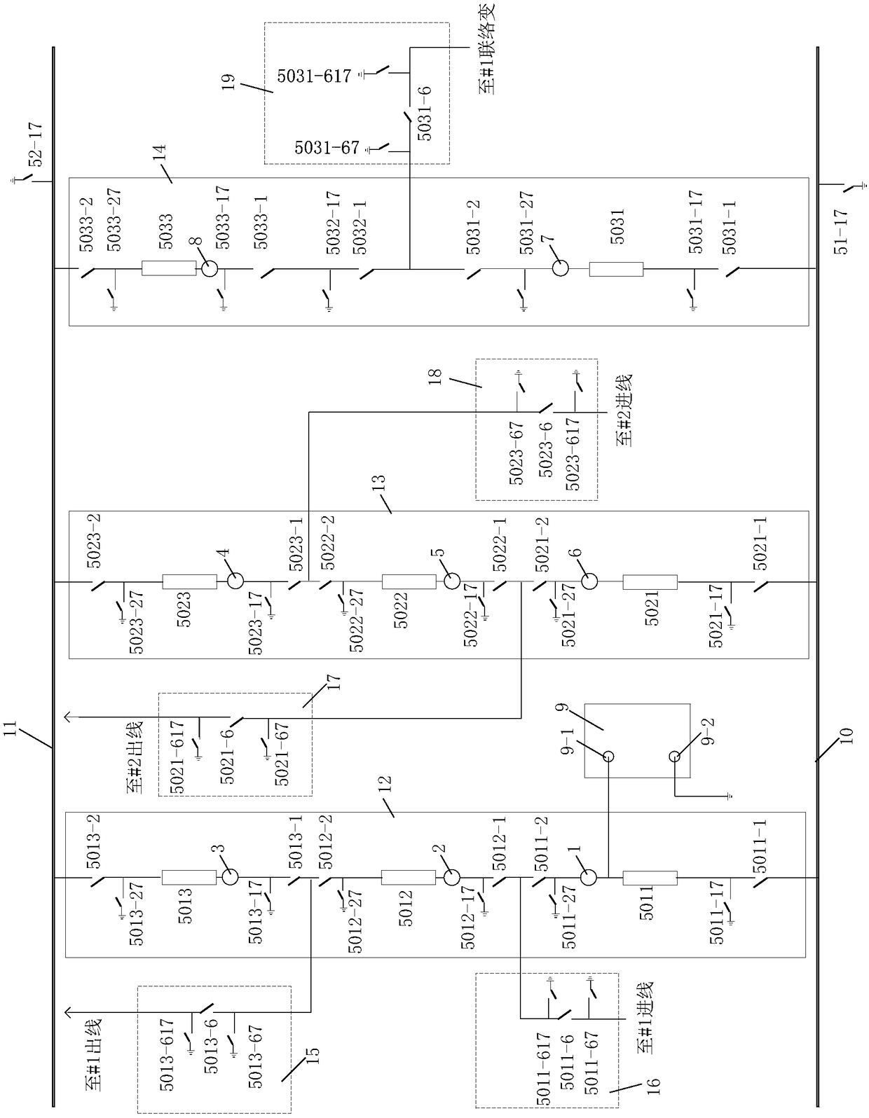 A substation S-type primary flow system and method