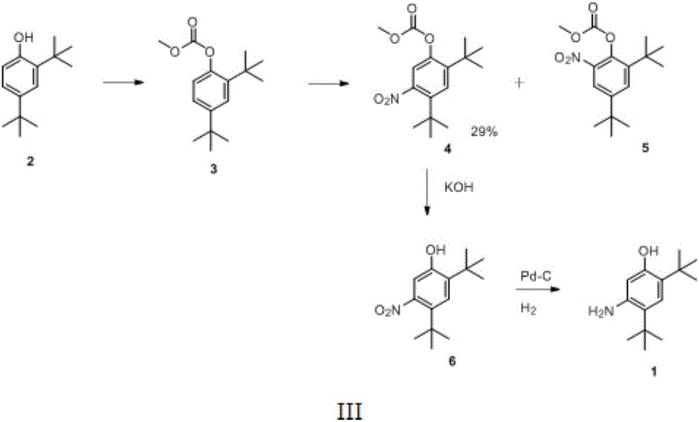 Preparation method of 2,4-ditertbutyl-5-aminophenol