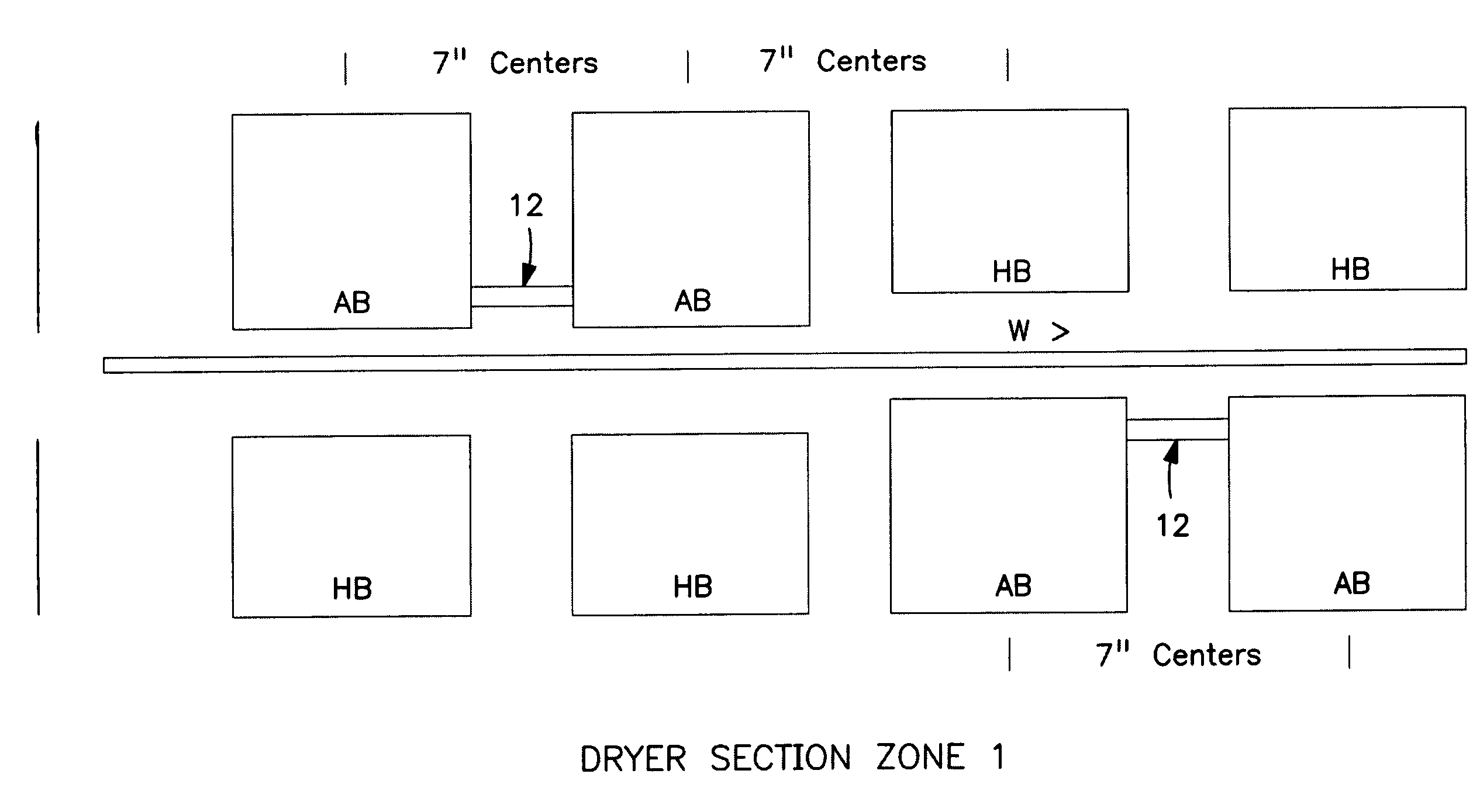 Paired air bar/hole bar arrangement in web dryer