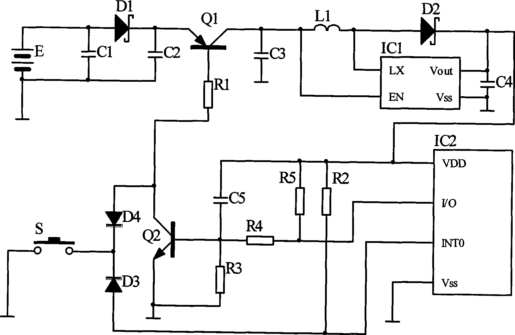 On/off control circuit for light touch switch in micro-controller system and control method