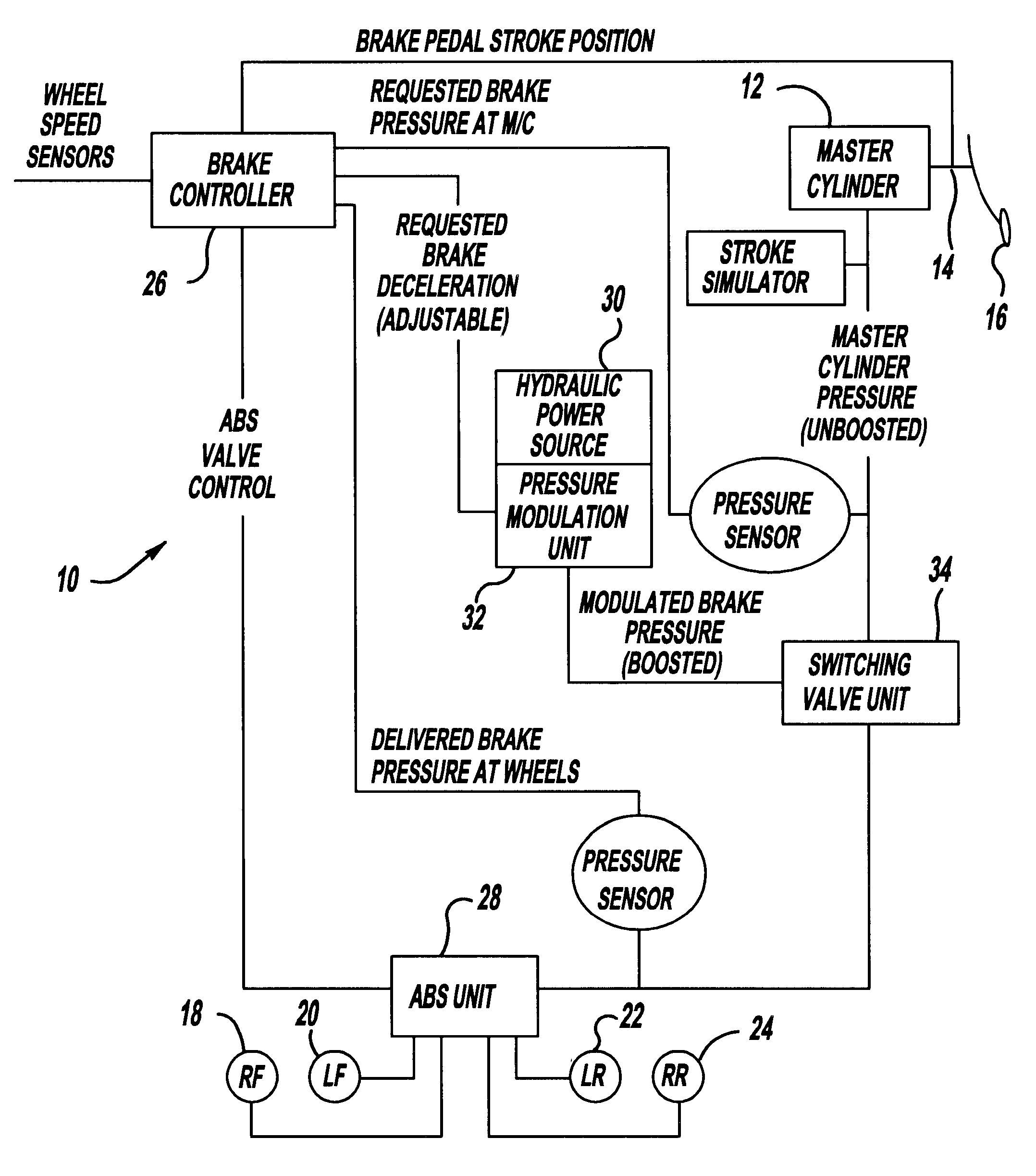 Brake-by-wire system having conditioned brake boost termination at key off