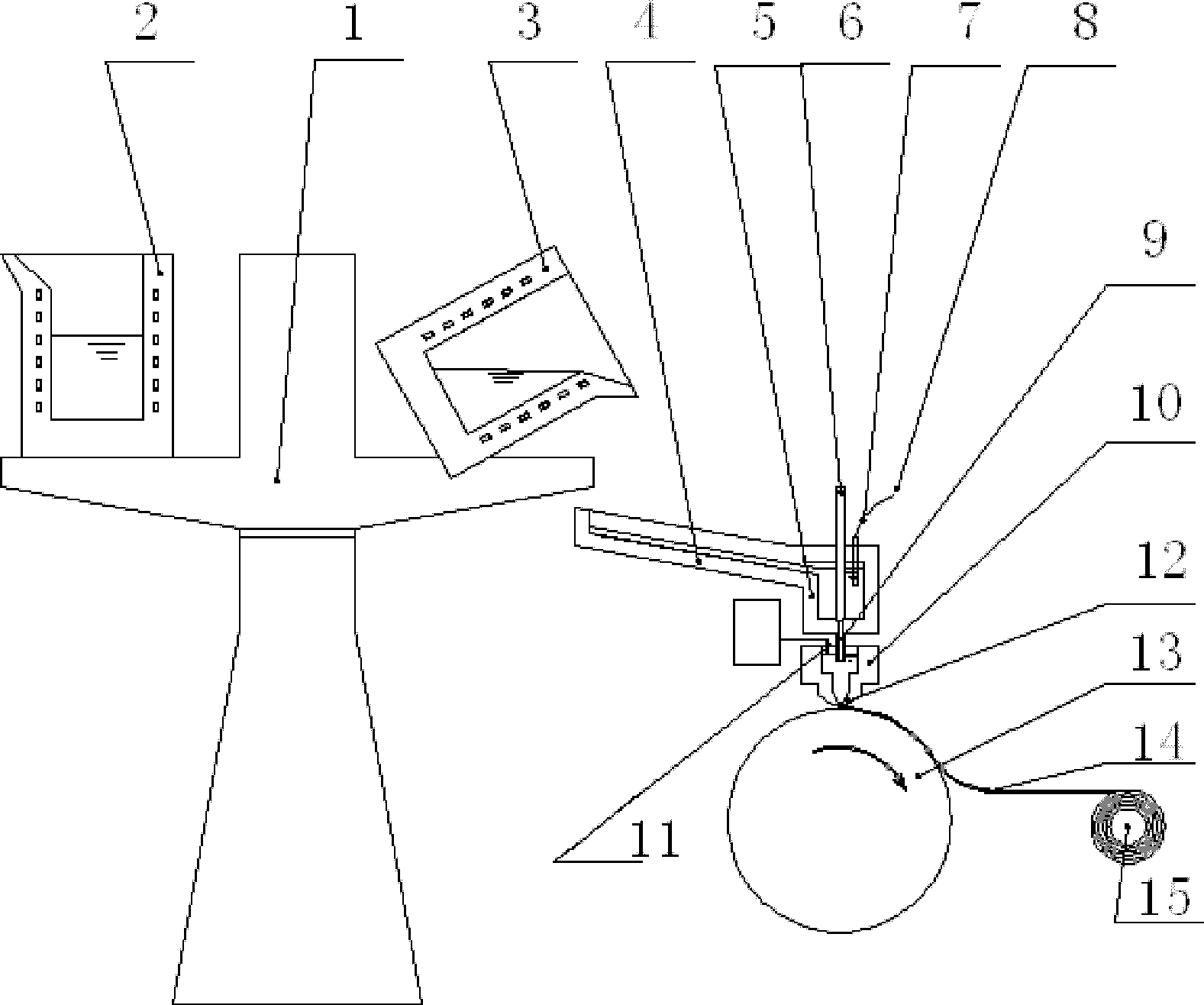 Continuous production device for amorphous belt