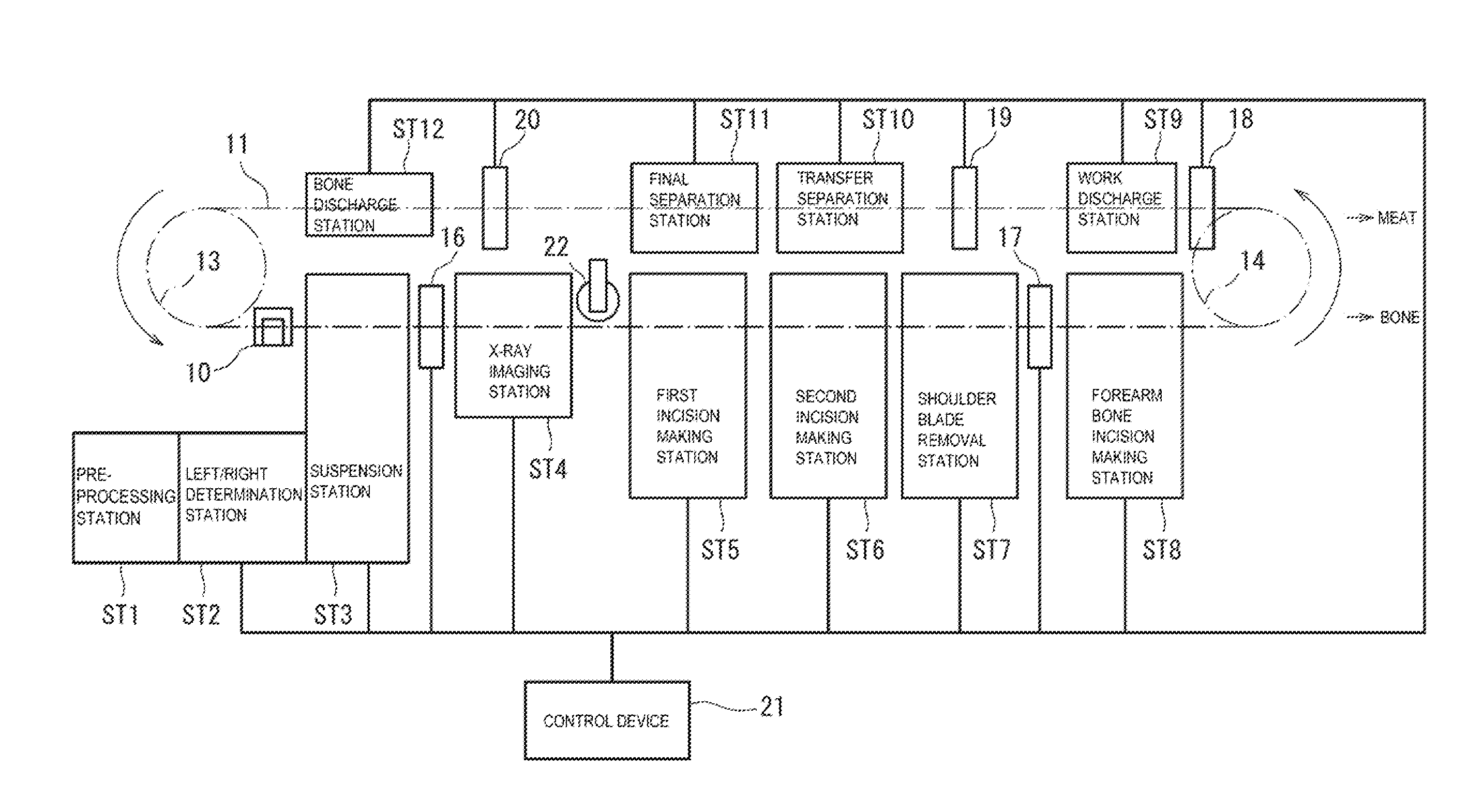 Device and method for capturing X-ray image of bone-in meat and deboning system of bone-in meat including the device