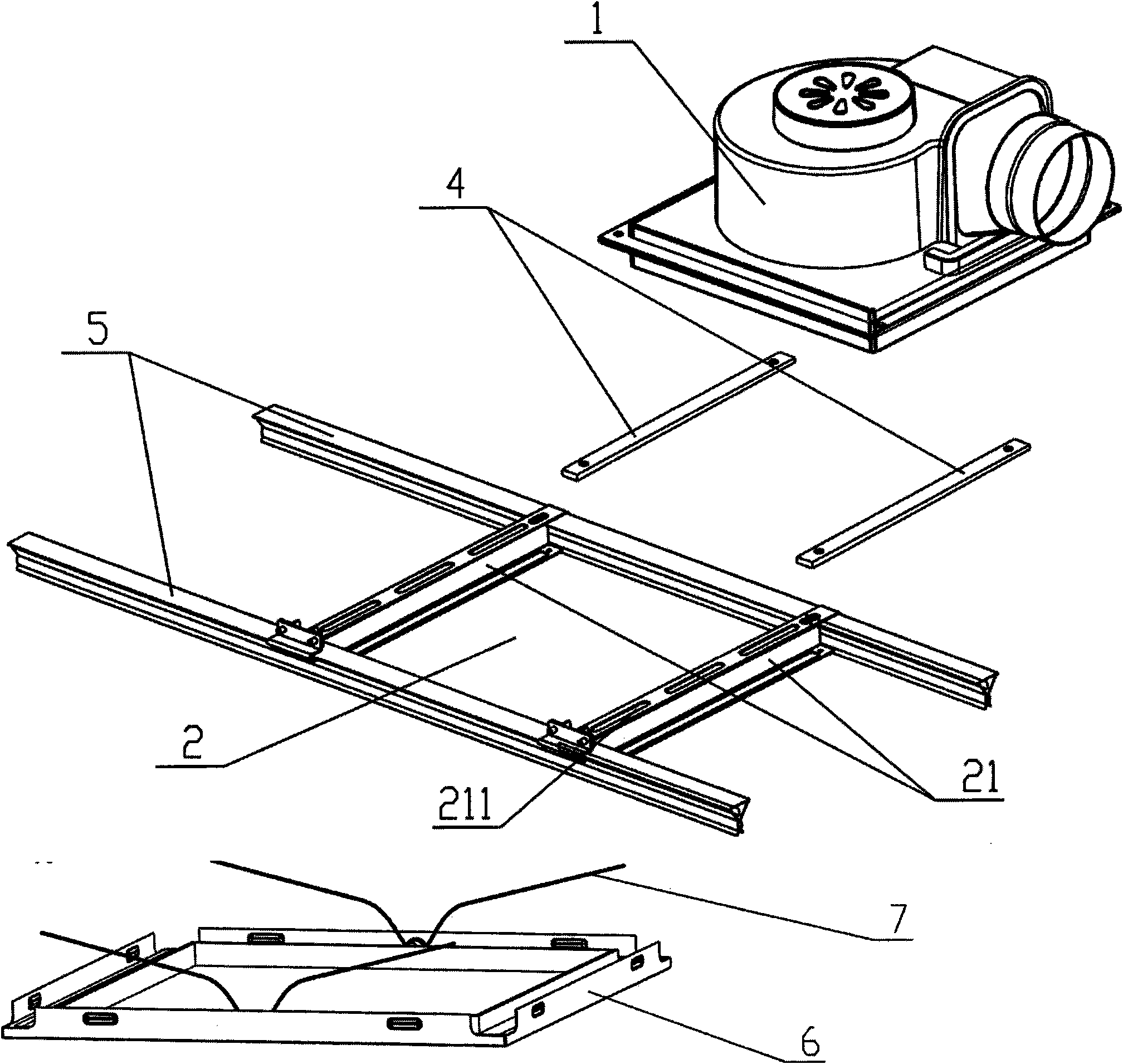 Suspended ceiling with vibration damping device
