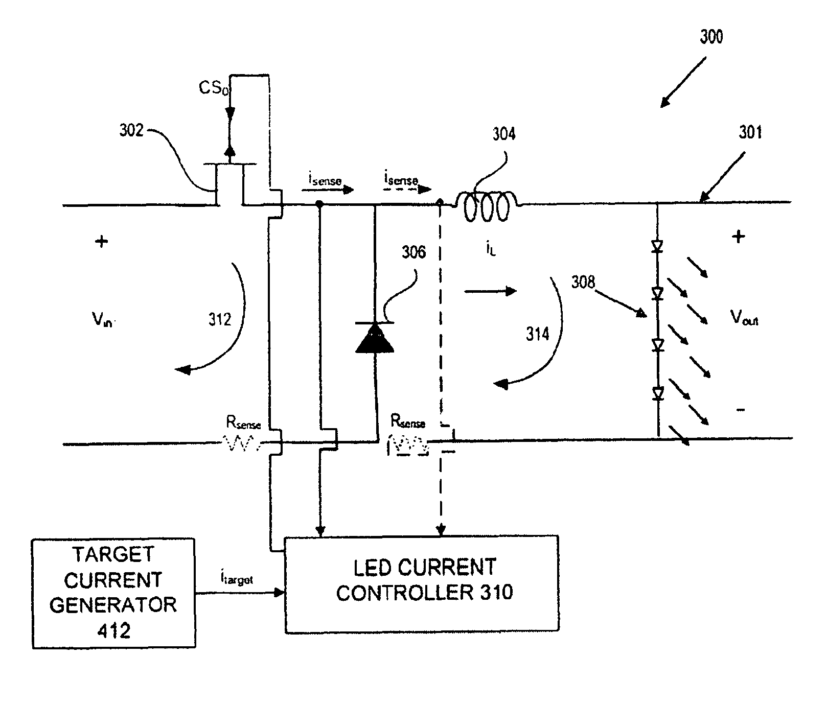 Adjustable constant current source with continuous conduction mode (“CCM”) and discontinuous conduction mode (“DCM”) operation