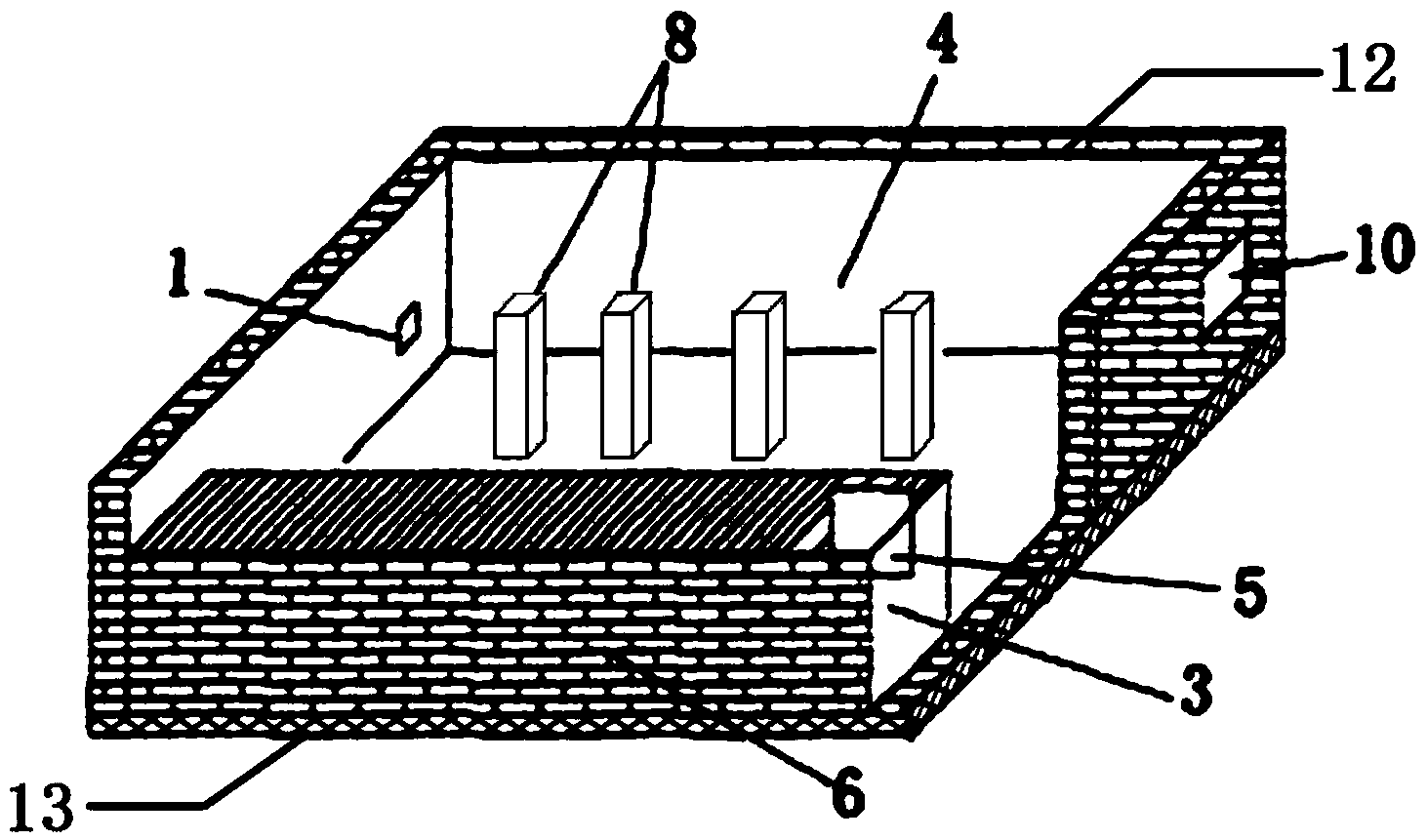 Energy-saving type hot wall heated brick bed and construction method thereof
