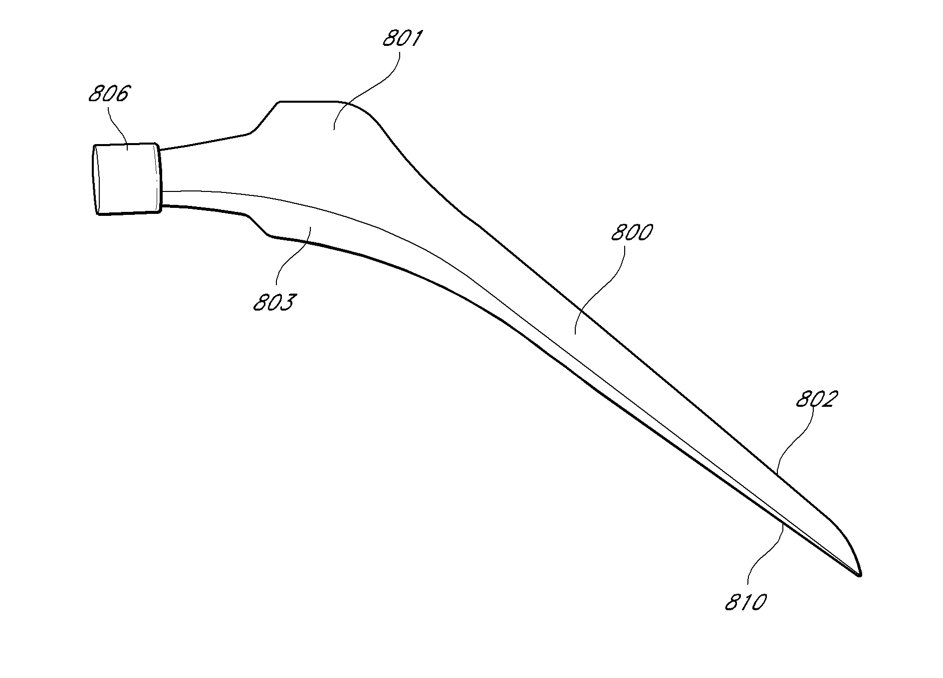 Stem for use in joint arthroplasty