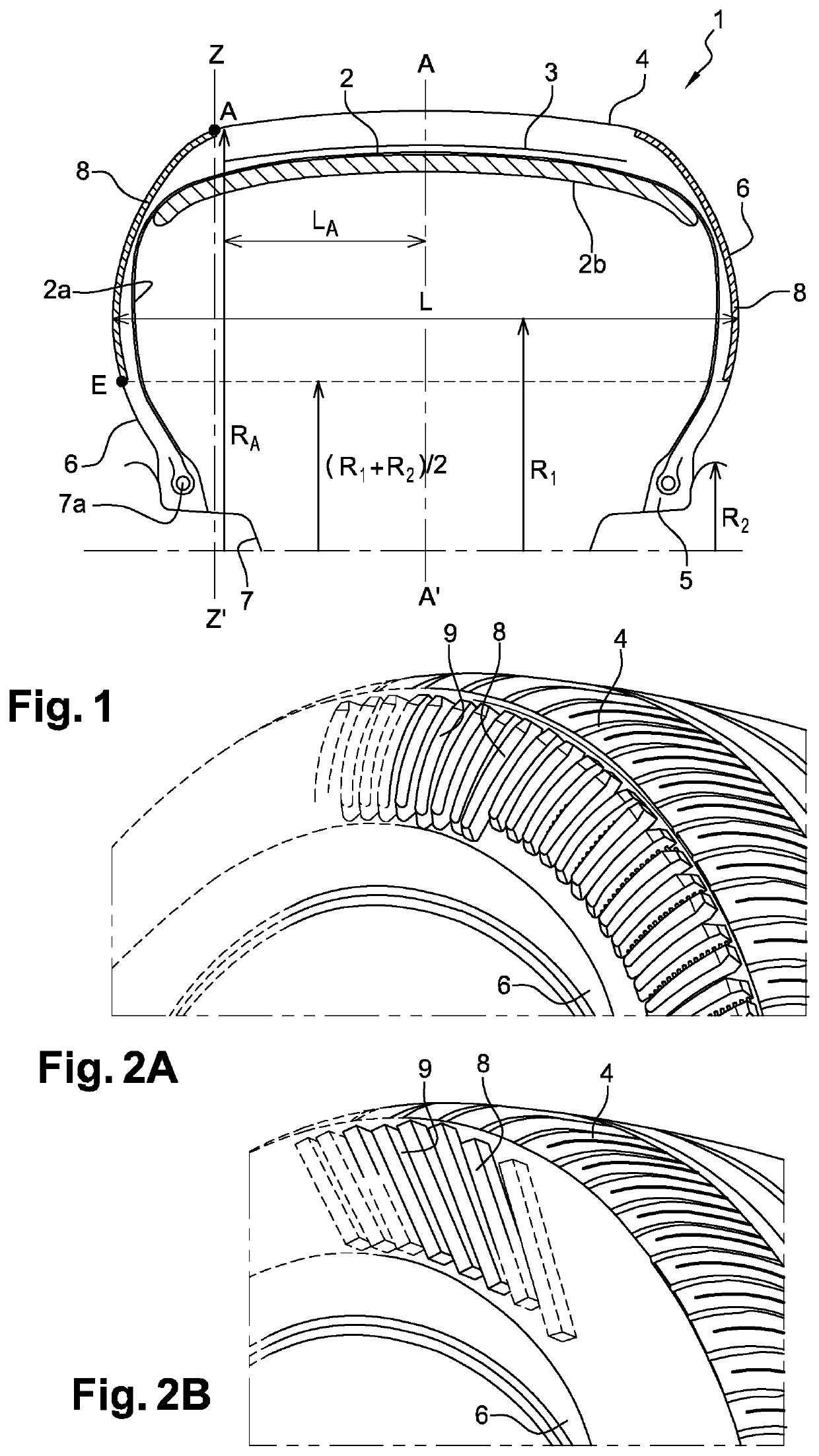 Extended-mobility cross-ply or radial tire