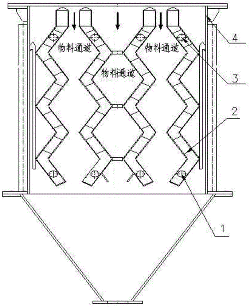 Vertical type powdered coal drying preheating device based on partition wall heat exchange