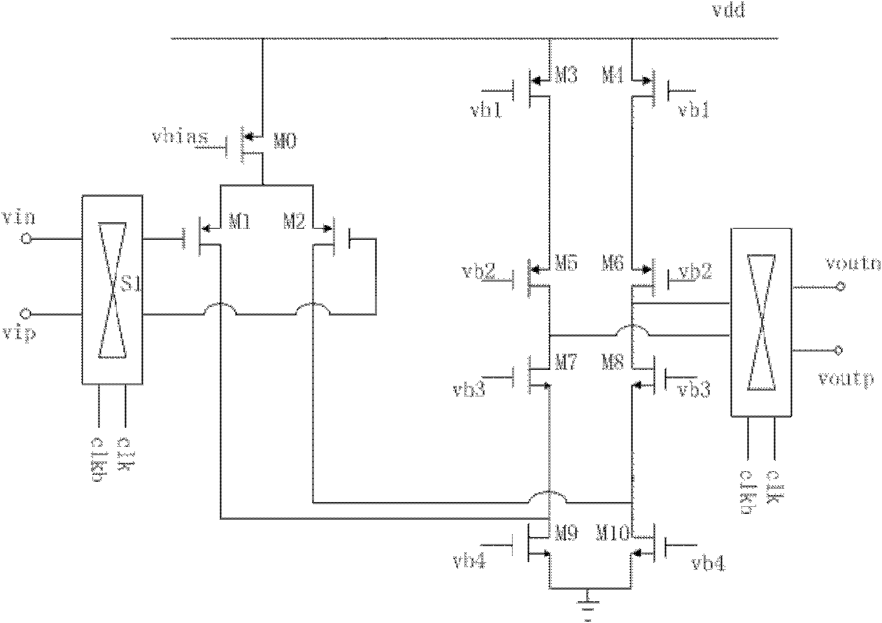Two-stage fully-differential low-noise low-offset chopping operational amplifier