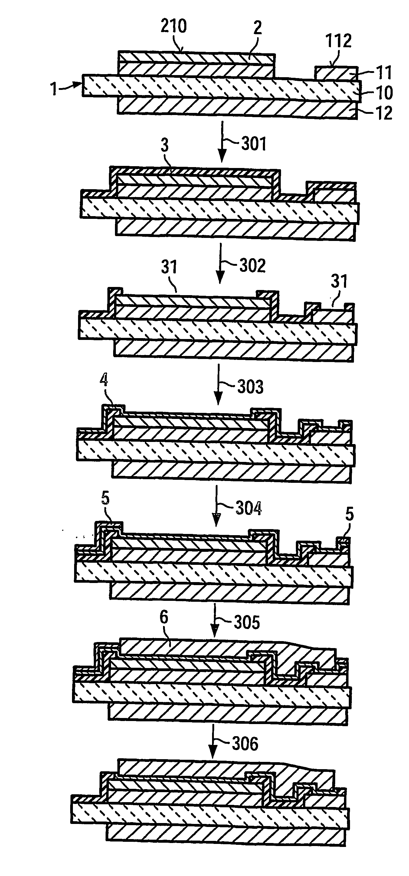 Connection technology for power semiconductors comprising a layer of electrically insulating material that follows the surface contours