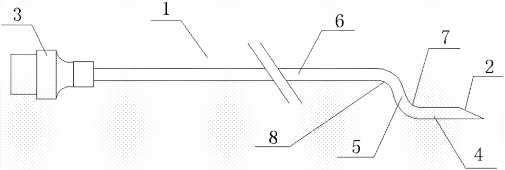 Special syringe needle for treatment of hemorrhoids