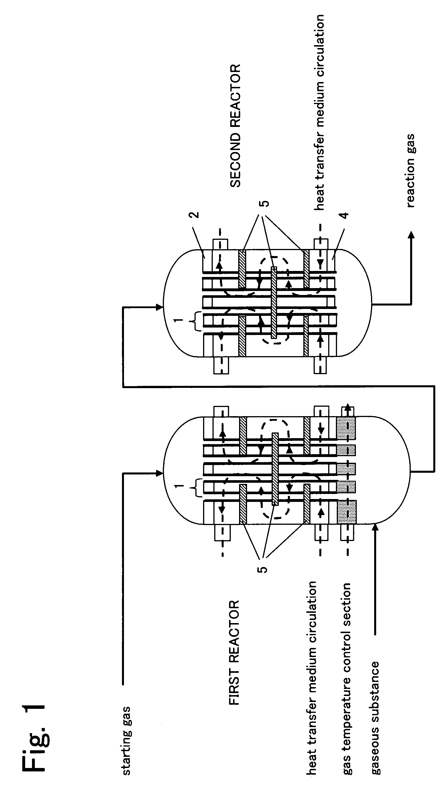 Reactor for gas phase catalytic oxidation and a process for producing acrylic acid using it