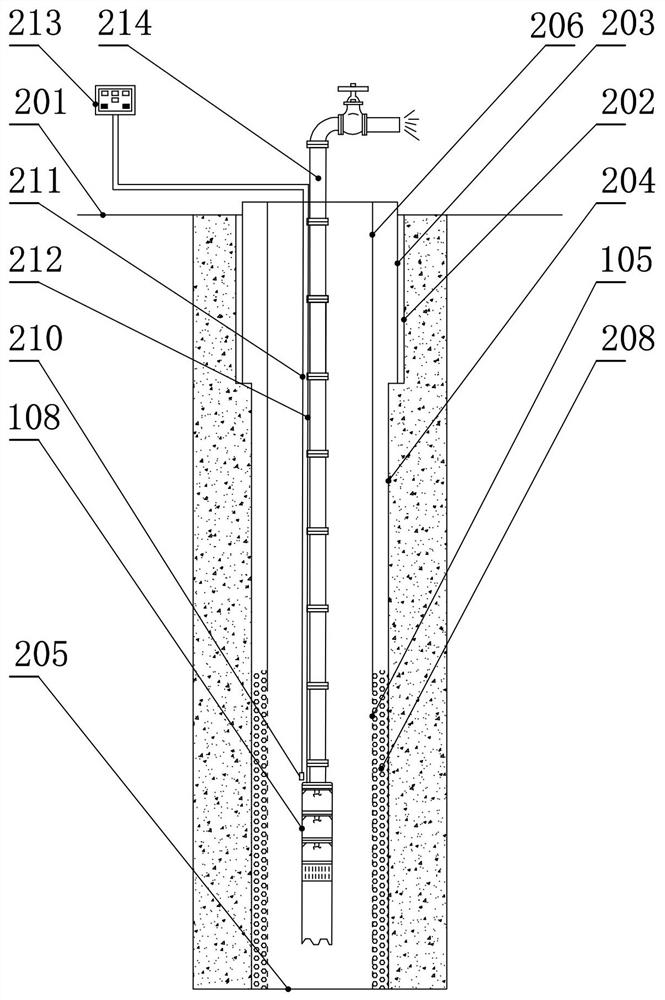 Overlying strata separation water pumping and draining structure and construction method
