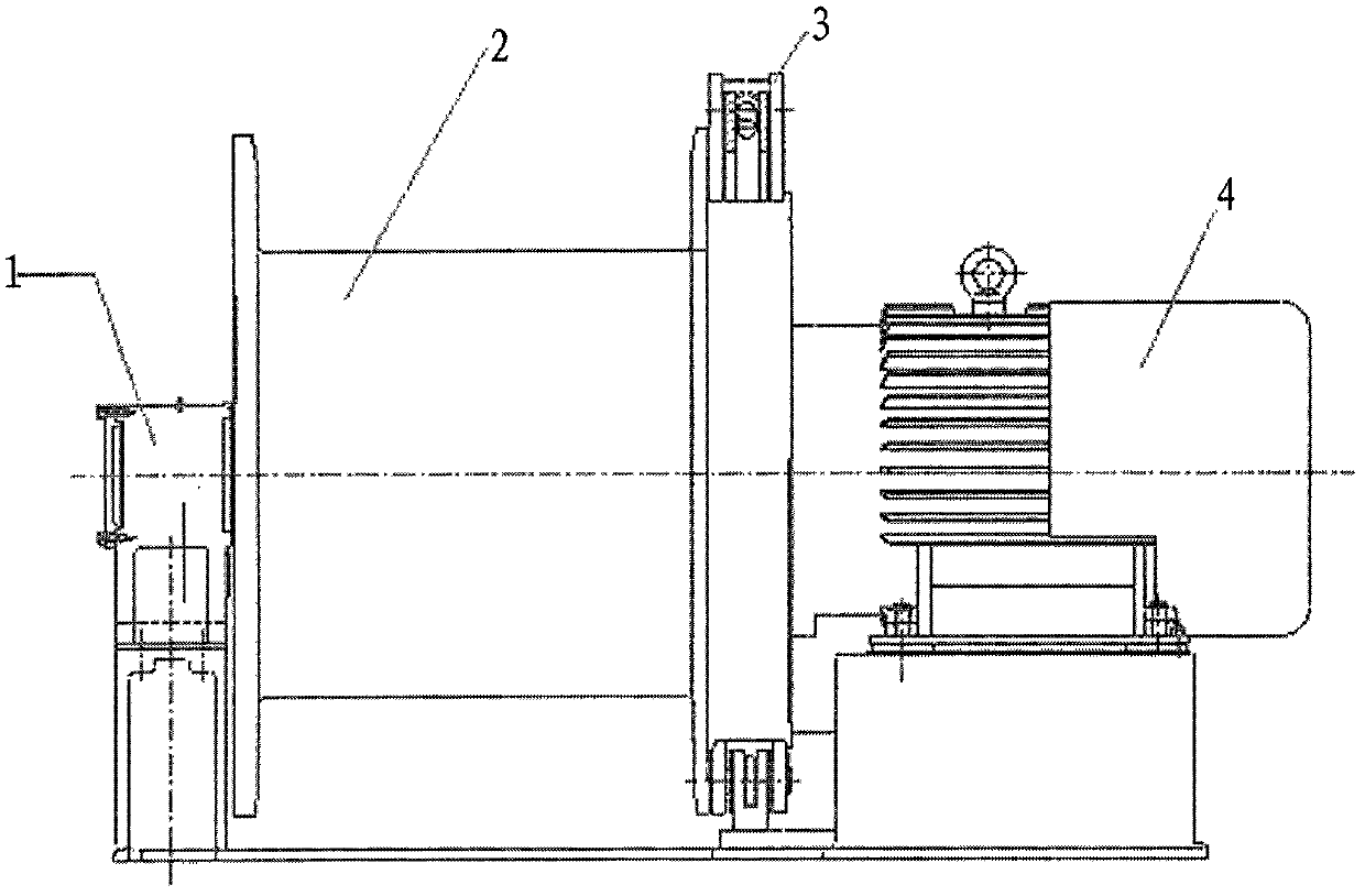 Haulage winch with electromagnetic speed-regulating motor