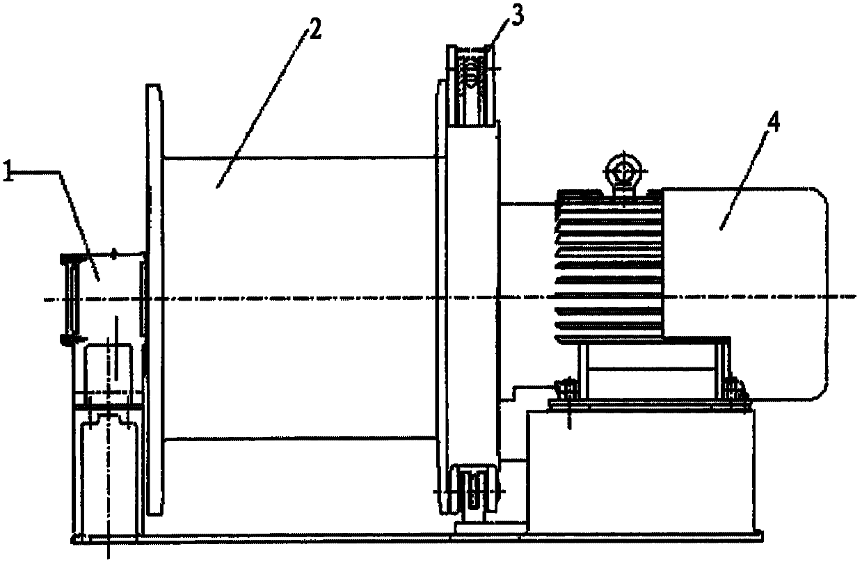Haulage winch with electromagnetic speed-regulating motor