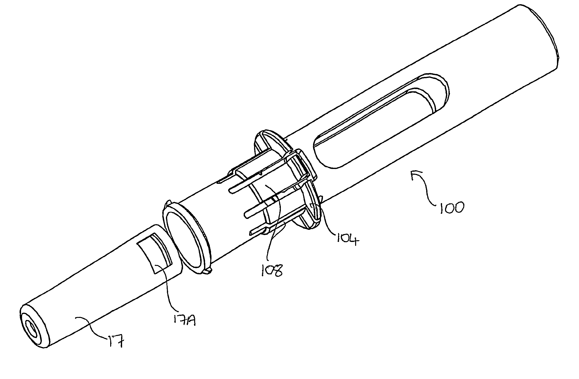 Autoinjector supporting the syringe at the front