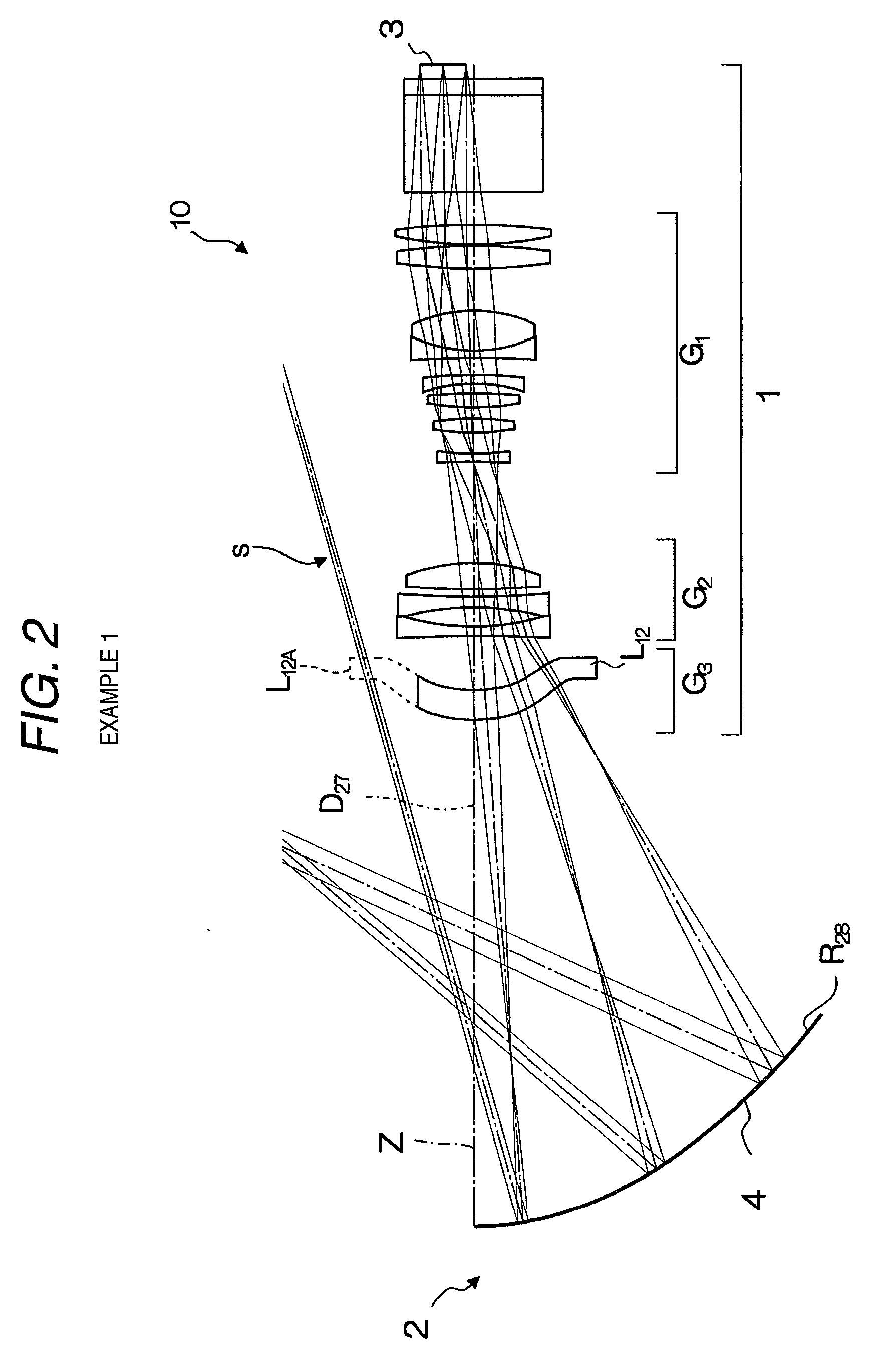 Projection optical system and projection type display using the same