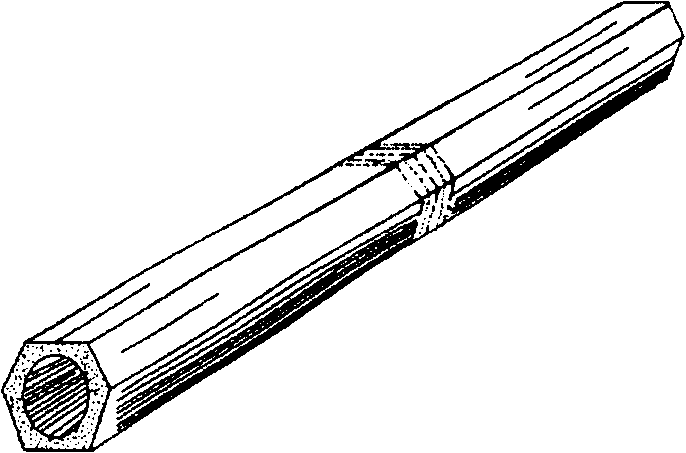Bamboo wood original state regular polygon recombined material and method for producing the same