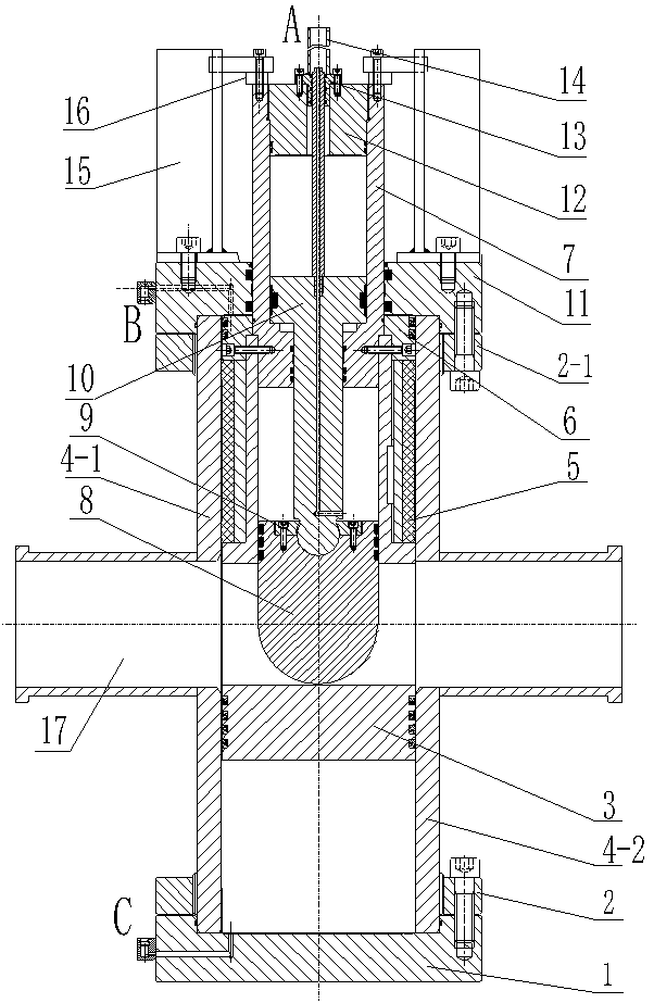 Pipe guaranteeing device for down-hole paste filling and control method