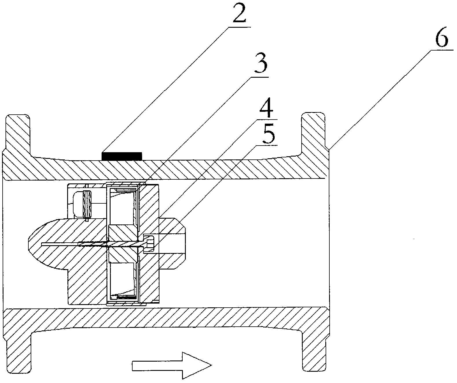 Vertical single impeller type flow rate sensing device