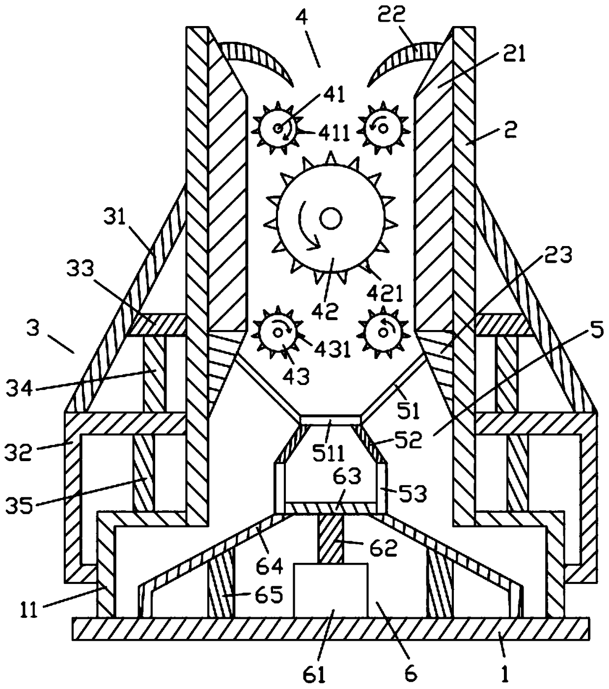 A corn crushing device