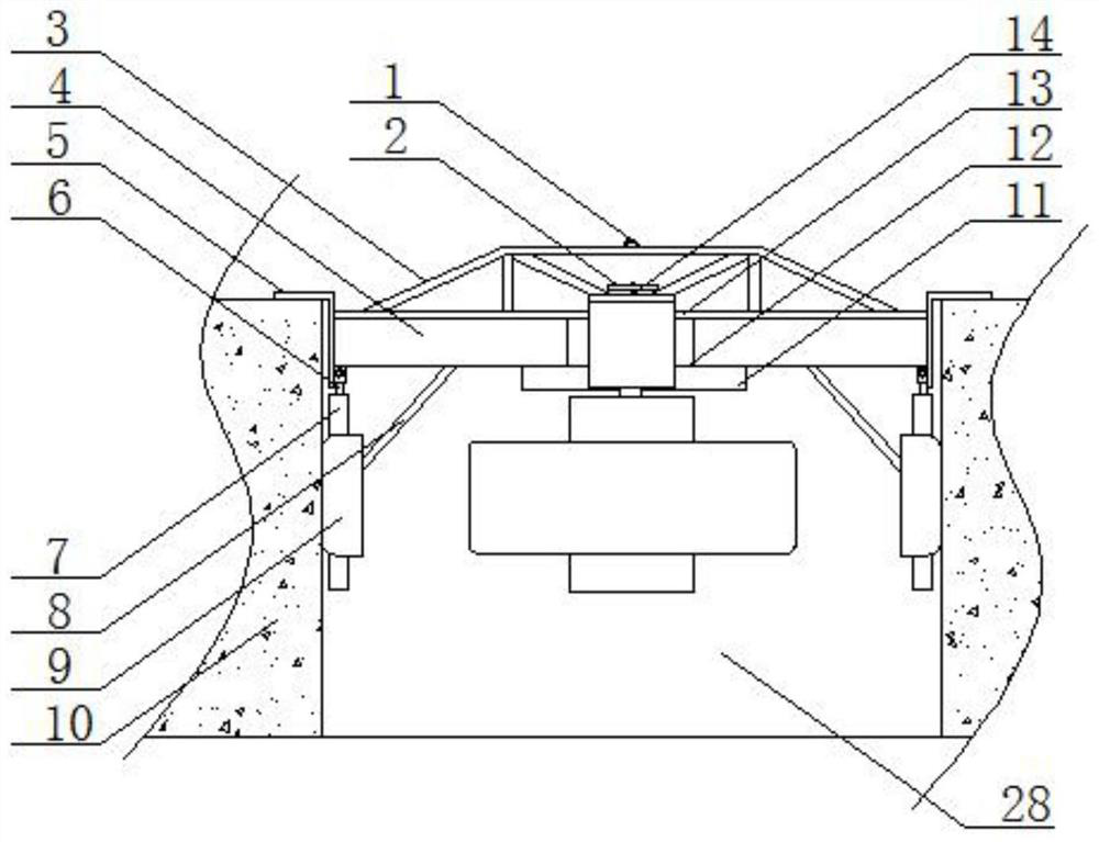 Support frame for foundation pit with arched balance beam structure