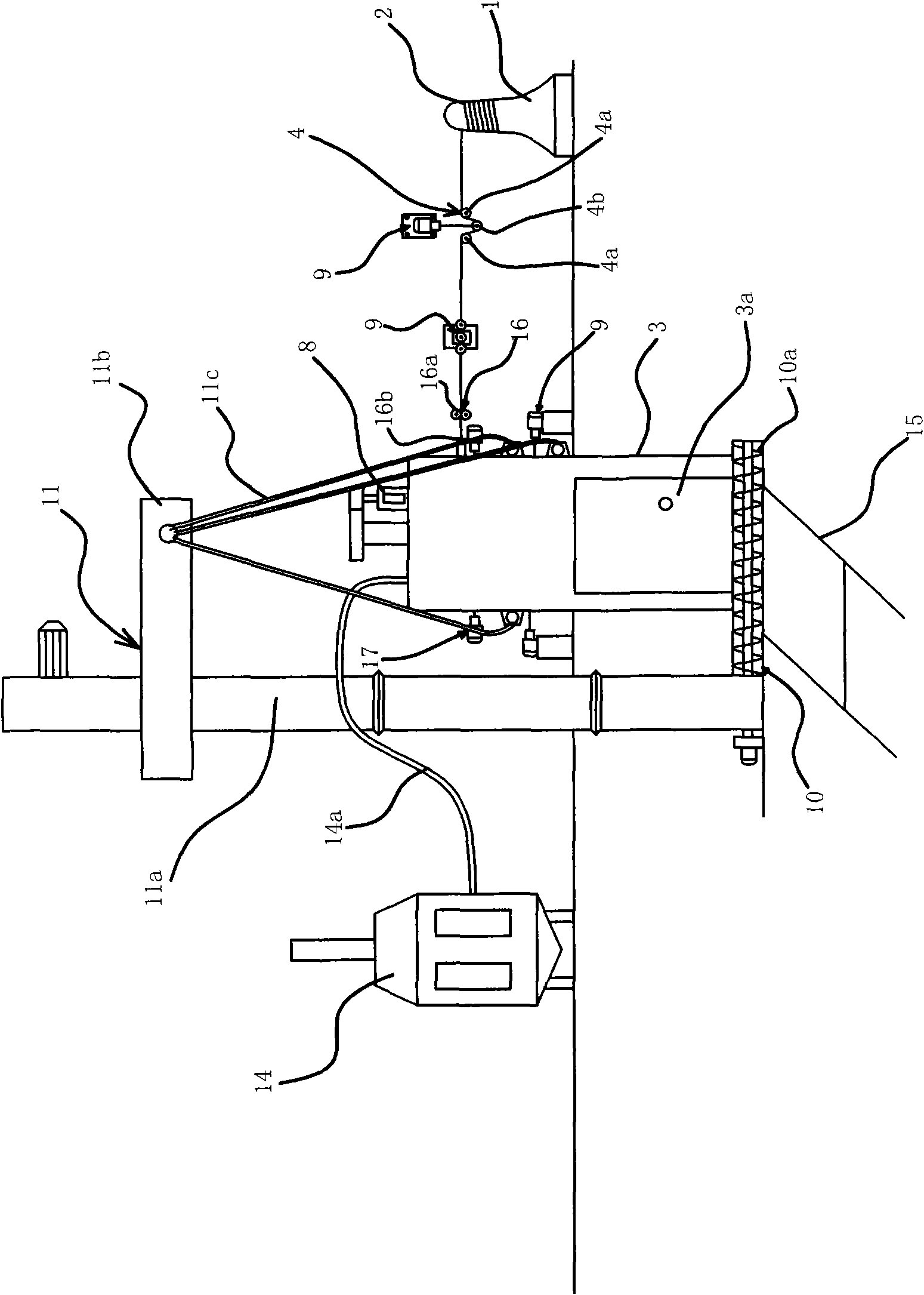 Wire rod rolled product surface processing device