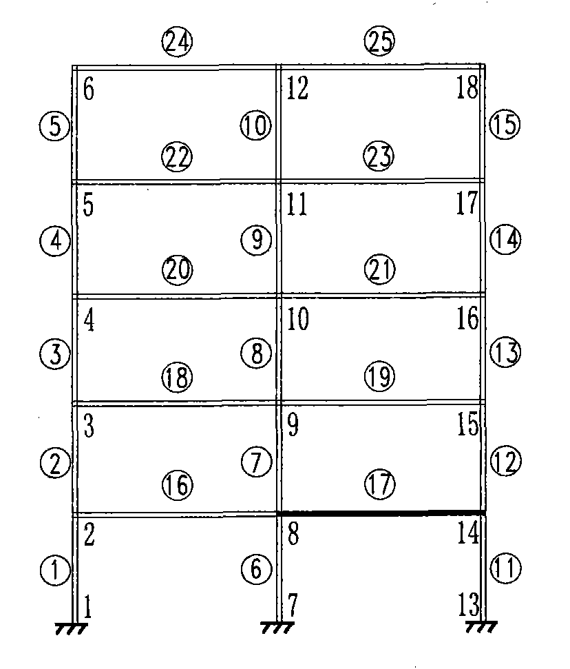 Method for identifying damages of frame structure