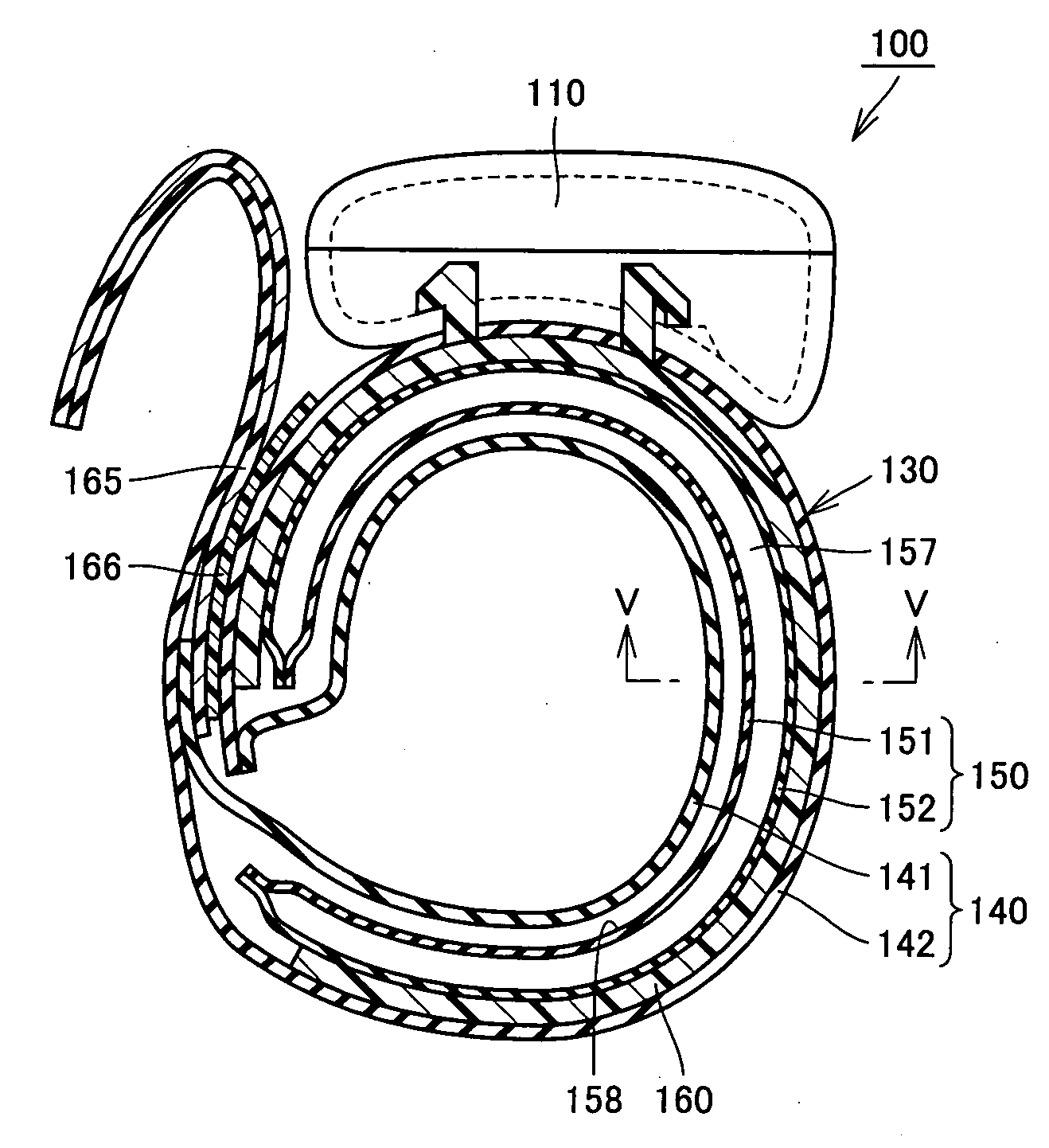 Cuff for blood pressure monitor, blood pressure monitor, living body pressing apparatus, and living body information measuring apparatus