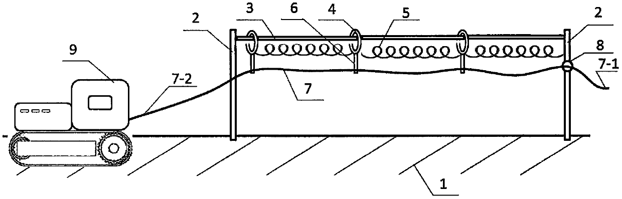 Spring type automatic cable winding and unwinding device