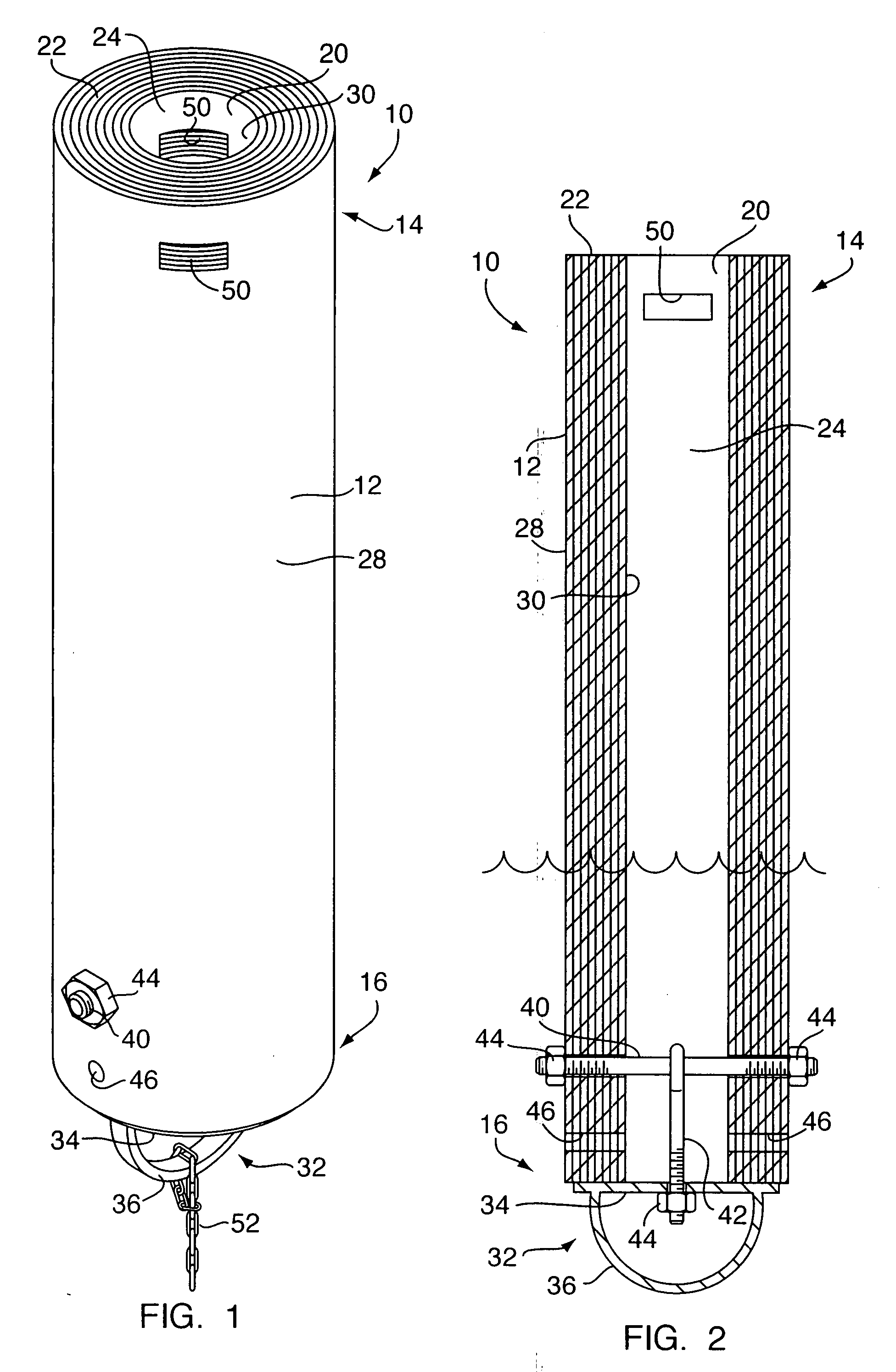 Partially flooding spar buoy