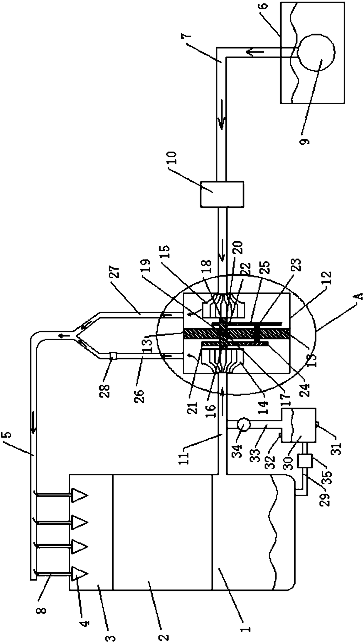 Ventilating and pumping device for crankcase