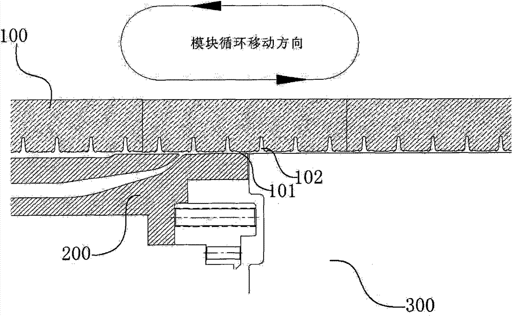 Ribbed structure of ribbed tube molding mould