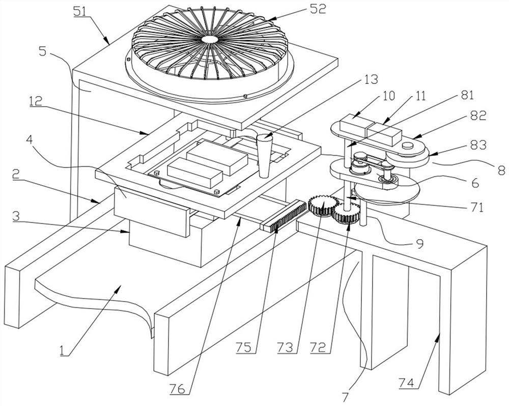 Operation method of automatic cooling and de-pouring production line of battery fixing bracket