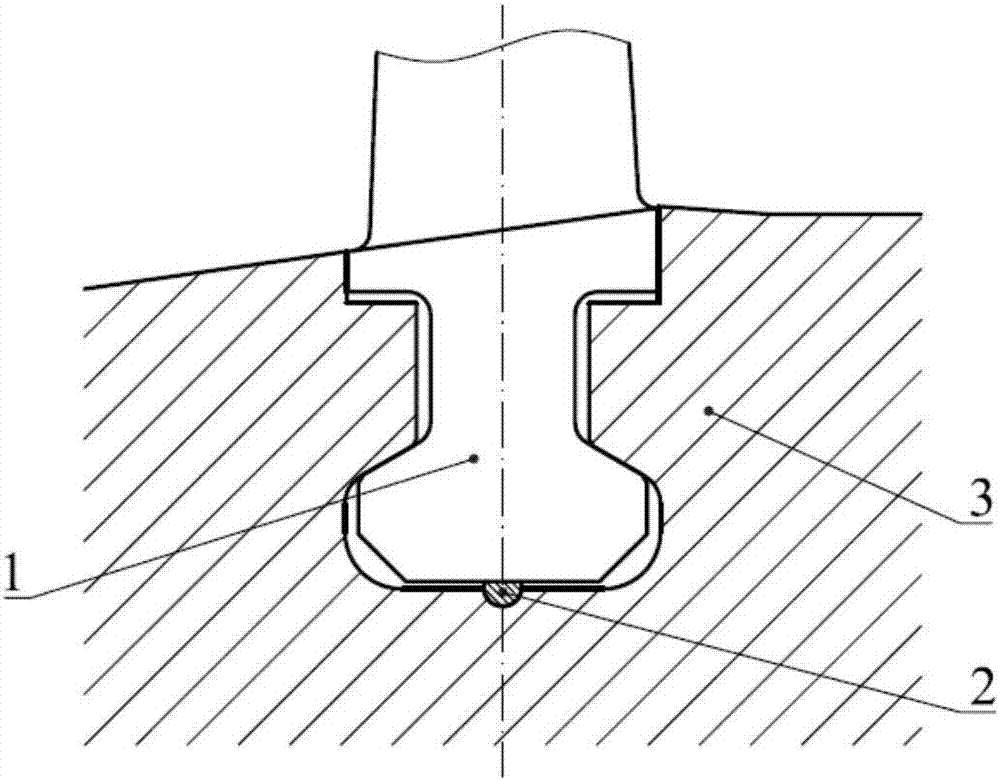 T-shaped blade root of turbine blade and matched flangeway thereof