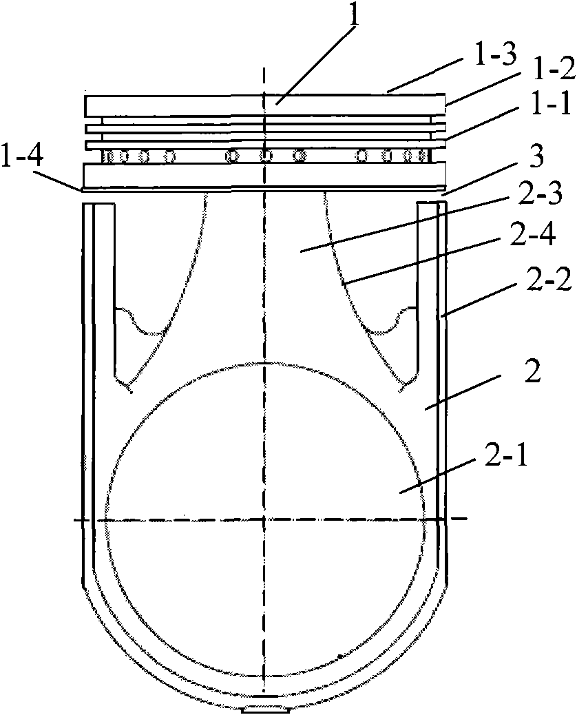 Piston and internal combustion engine of circular slider-crank mechanism