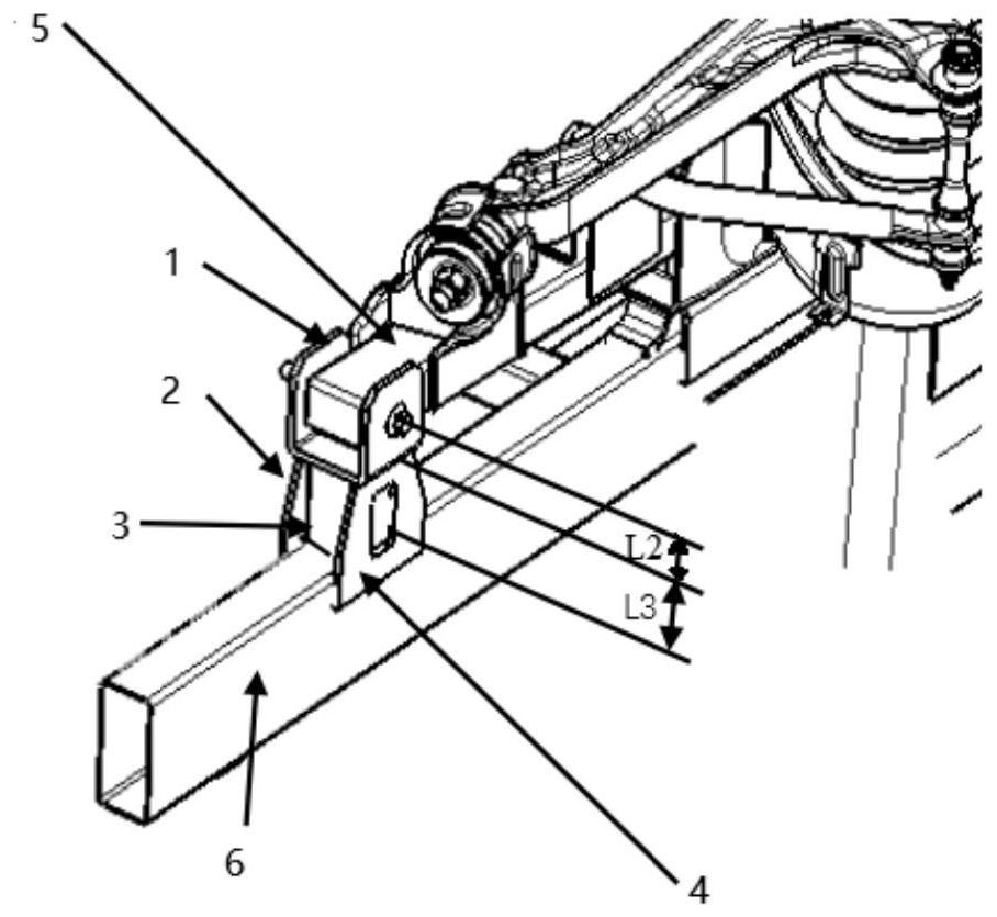 Front auxiliary frame mounting bracket assembly structure of fuel cell hydrogen energy automobile